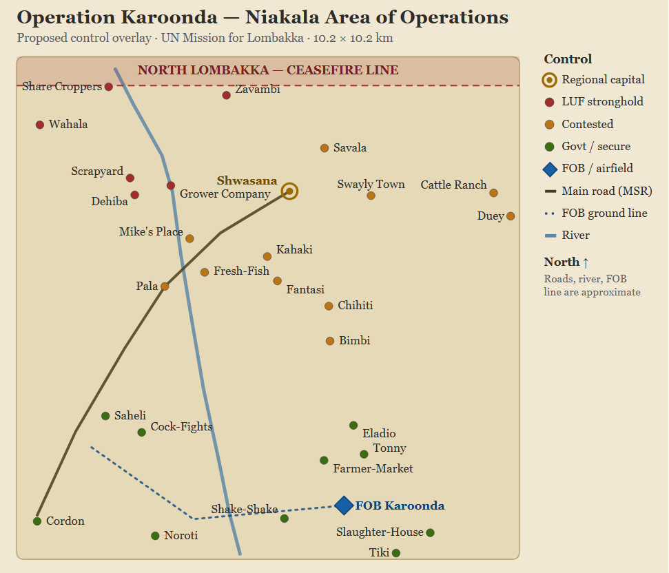 Operation Karoonda - Niakala area of operations control overlay